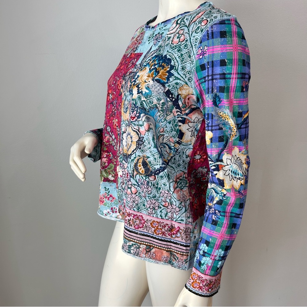 Sundance Cotton Multicolor Patchwork Long Sleeve … - image 7
